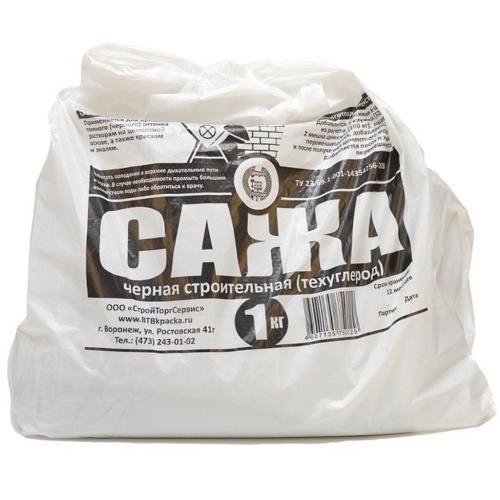 Сажа строительная порошок ВТВ черн 1кг