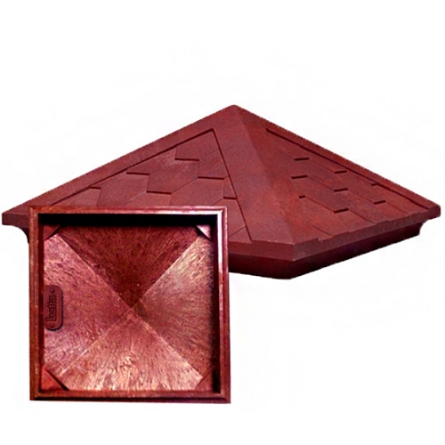 Колпак на столб 440*440 чешуя вишня