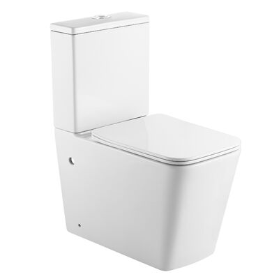 Унитаз-компакт безободковый HOLLER BOX (640*340*830мм) (2 места) белый