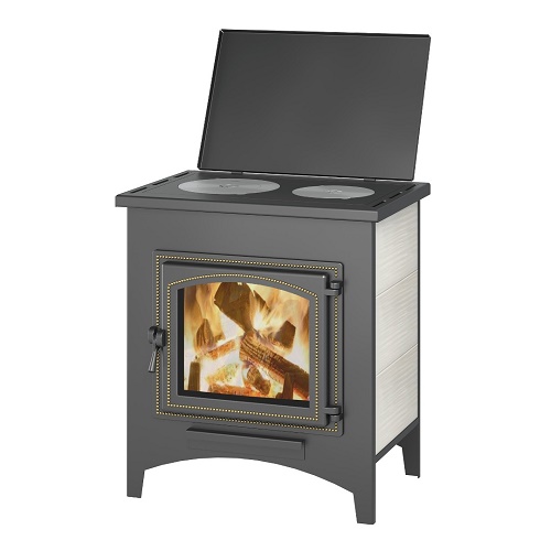 Печь-Камин ВЕЗУВИЙ ПК-04 (240) с плитой талькохлорит 12 кВт (200 м3) Ø115мм