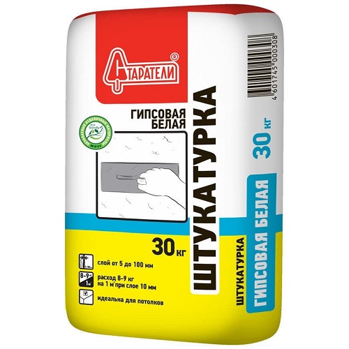 Штукатурка гипсовая белая 30 кг старатели