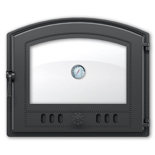 Дверка ВЕЗУВИЙ каминная 224 с термометром (Антрацит)