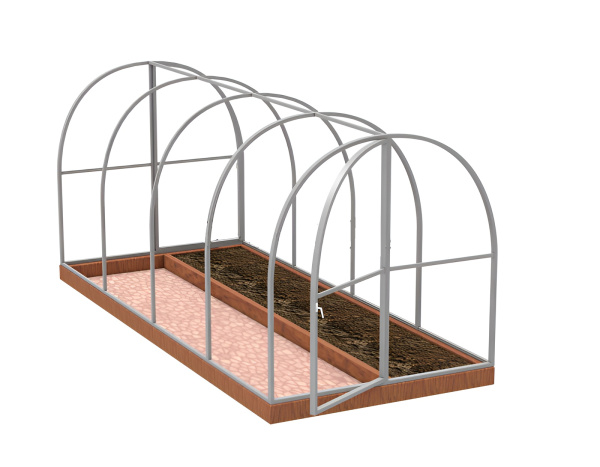 Парник " Новый" 20х20 (ширина 1м, длина 4м) без поликарбоната