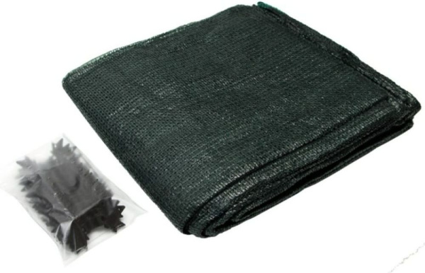 Защитная/затеняющая сетка(с клипсой 25шт.), 2*10 метра, (Темно-зеленый) ФУ-55/2/50